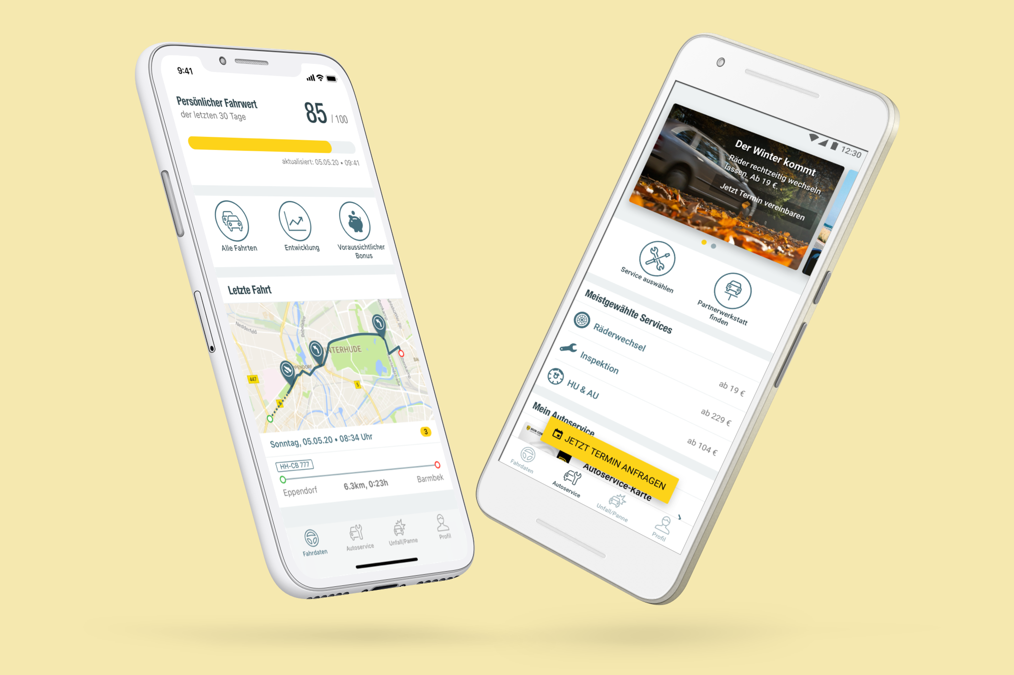 Design of Android and iOS App for HUK-COBURG - a German car insurer